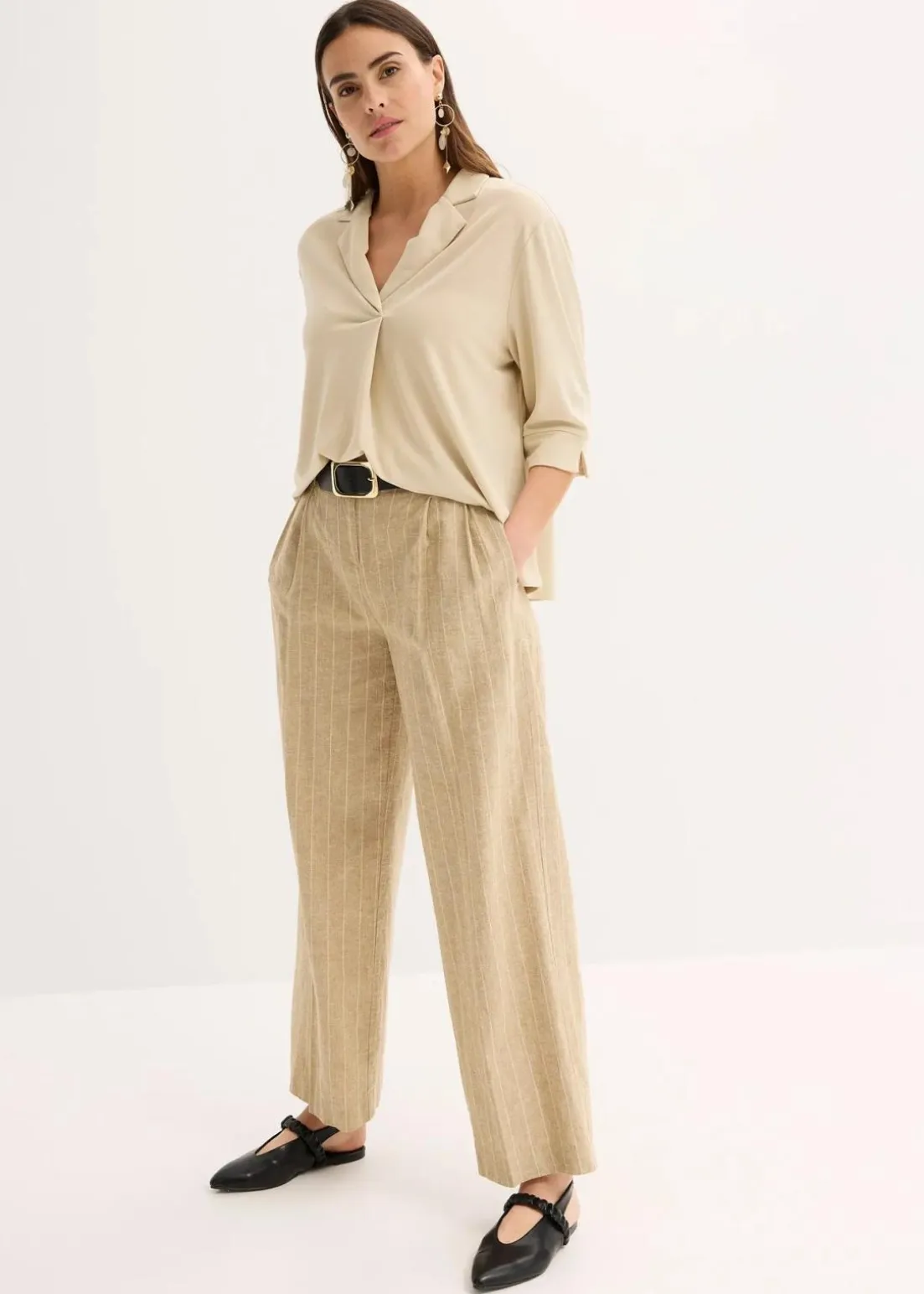 Tunika-Shirt aus fließendem Viskose-Piqué