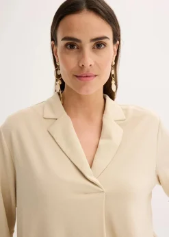 Tunika-Shirt aus fließendem Viskose-Piqué