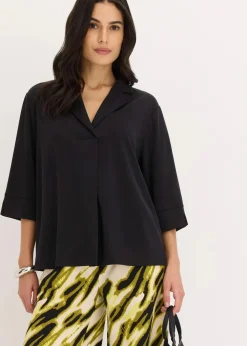 Tunika-Shirt aus fließendem Viskose-Piqué