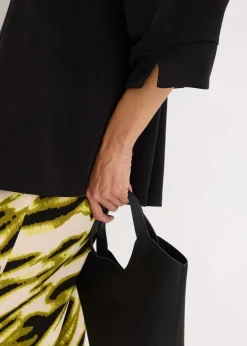 Tunika-Shirt aus fließendem Viskose-Piqué