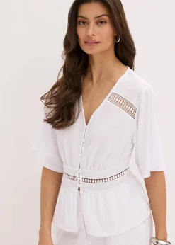 Tunika-Shirt mit Spitze