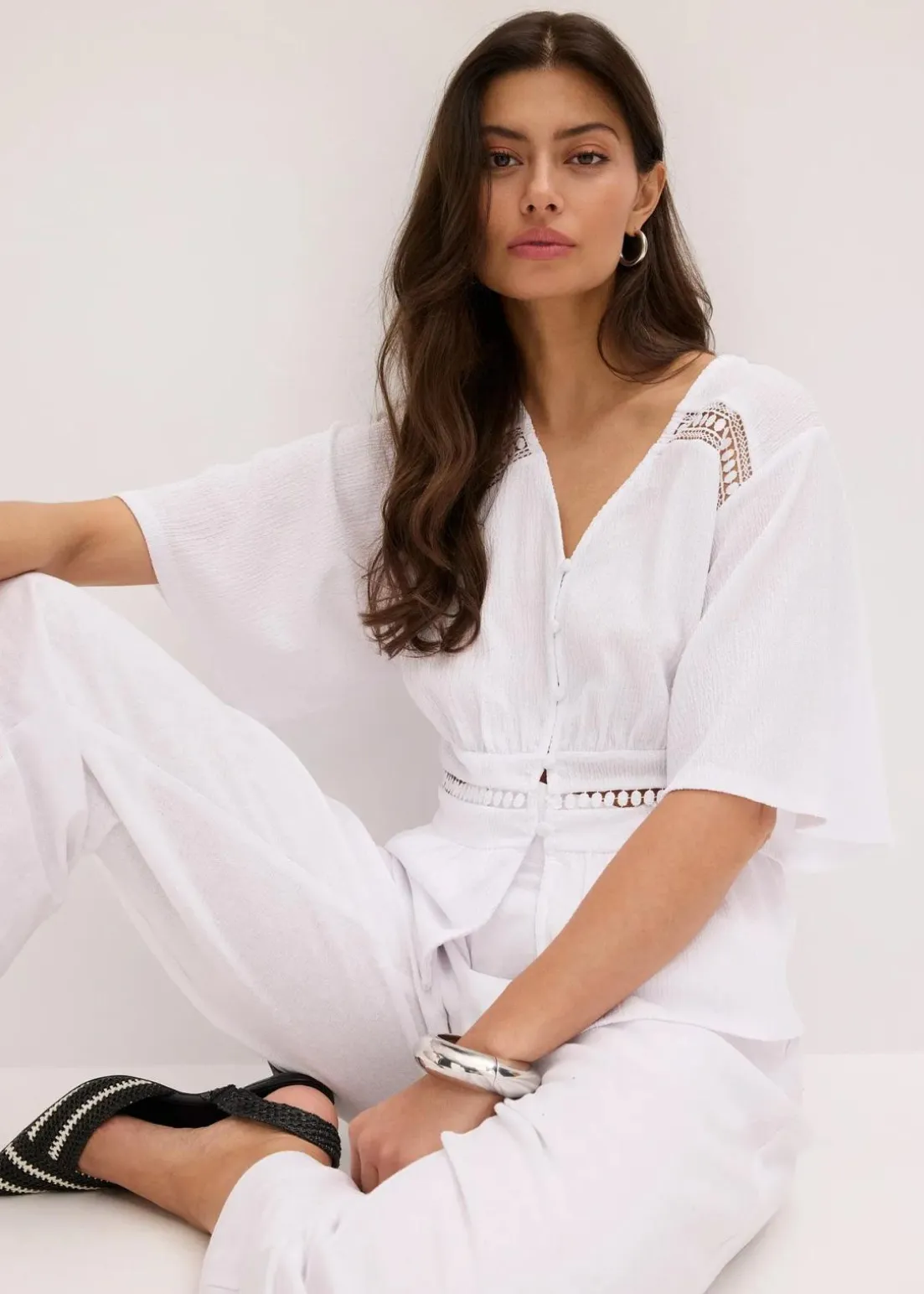 Tunika-Shirt mit Spitze