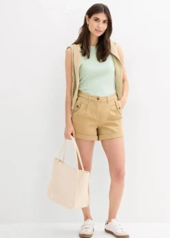 Twill-Shorts mit hohem Bund