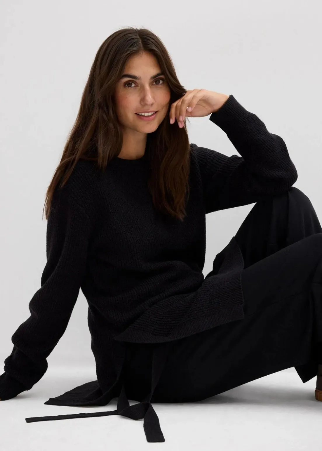 Umstands- und Stillpullover aus Baumwolle mit Wollanteil