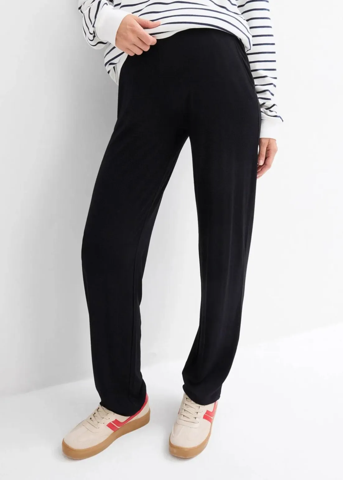 Umstandshose aus Jersey mit gesmoktem Bund, gerades Bein