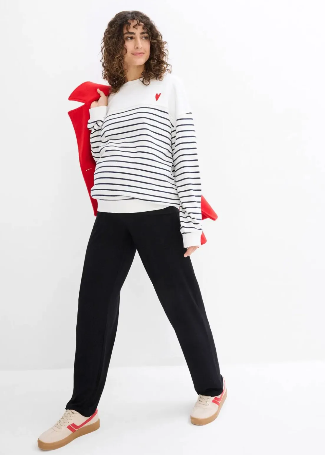 Umstandshose aus Jersey mit gesmoktem Bund, gerades Bein