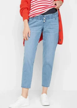 Umstandsjeans aus Baumwoll-Stretch, schmal zulaufendes Bein