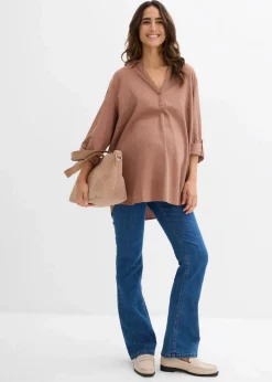 Umstandsjeans mit Bio-Baumwolle, leicht ausgestelltes Bein