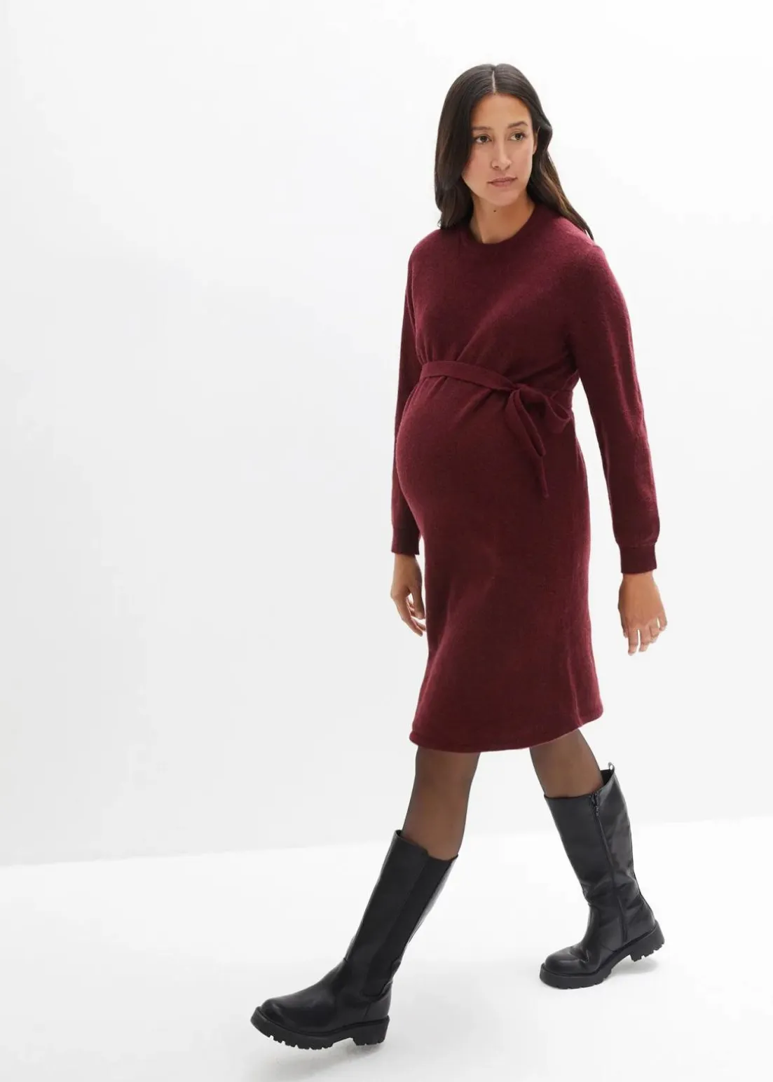 Umstandskleid aus flauschigem Strick