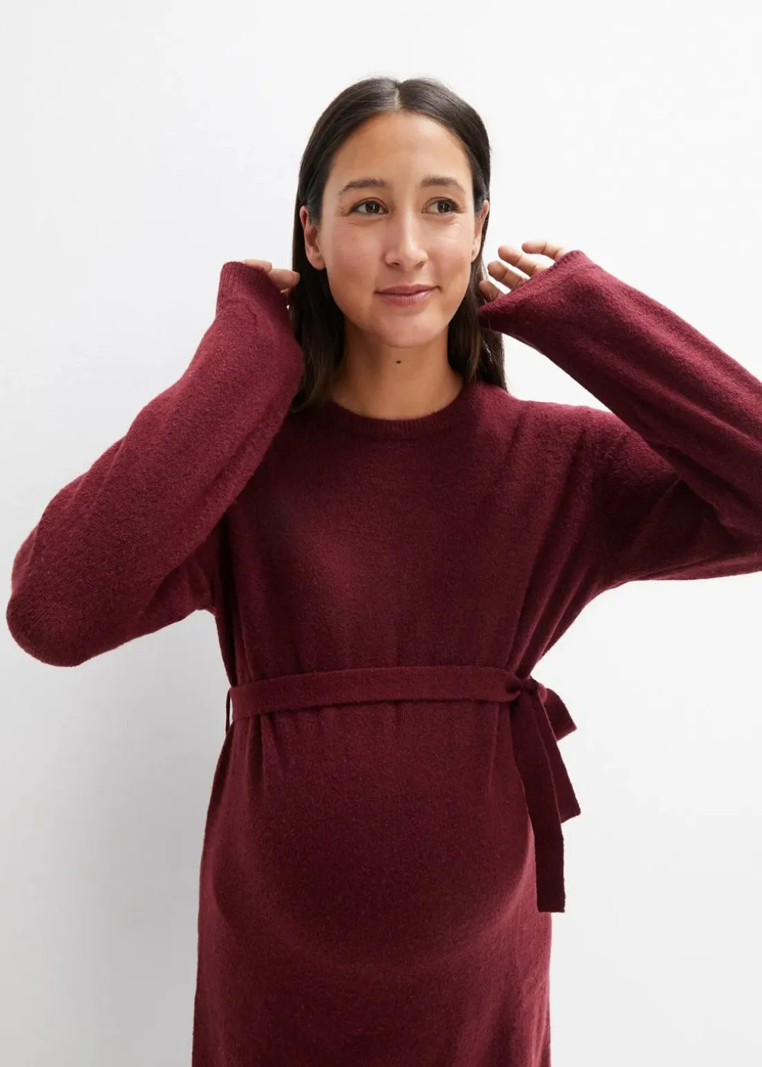 Umstandskleid aus flauschigem Strick