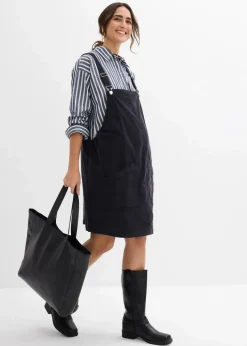 Umstands-Latzkleid aus Baumwoll-Cord mit Stretch