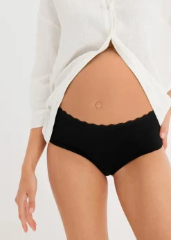 Umstandspanty mit Bio-Baumwolle und Spitze (3er Pack)