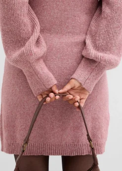 Umstandsstrick- und Stillstrickkleid mit langer Knopfleiste