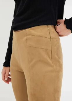 Velourlederimitat-Hose mit Bequembund