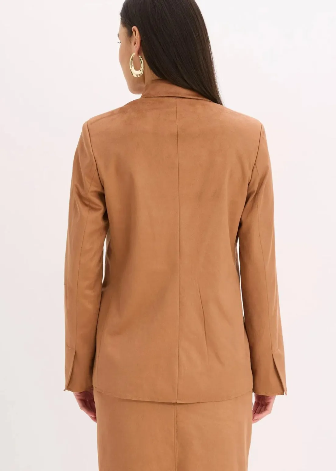 Velourslederimitat-Blazer