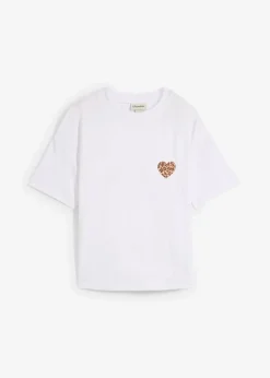 Verkürztes Shirt mit überschnittener Schulter