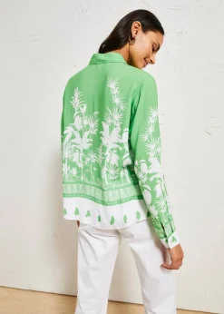 Vokuhila-Bluse aus fließender Viskose