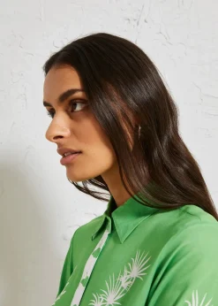 Vokuhila-Bluse aus fließender Viskose