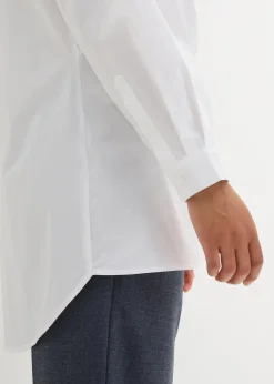 Vokuhila-Bluse in reiner Baumwolle