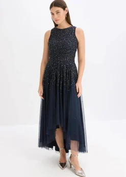 Vokuhila-Kleid mit Pailettenstickerei