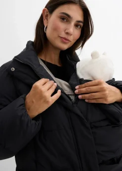 Warmer 2-in-1 Umstands-Puffermantel mit Trageeinsatz