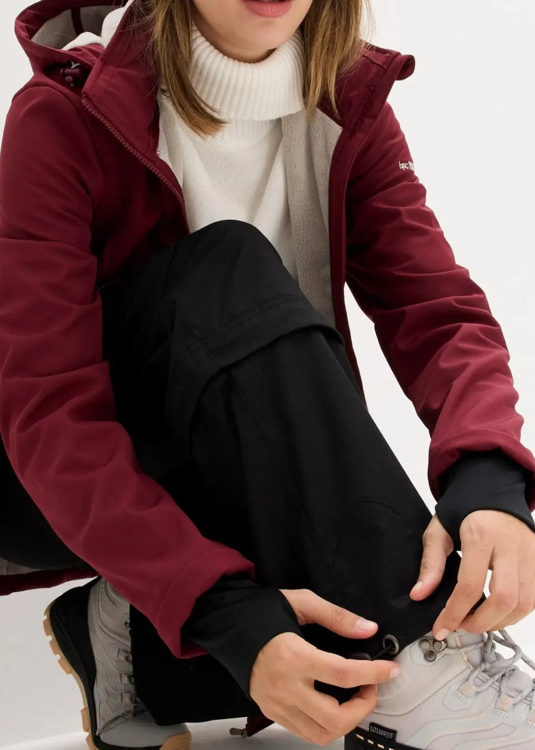 wasserabweisende Funktions-Softshell-Longjacke, Kuschelfleece