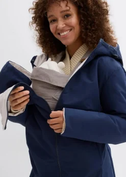 Wasserabweisender 6-in-1 Wende-Umstandsmantel mit Trage- und Schwangerschftseinsatz