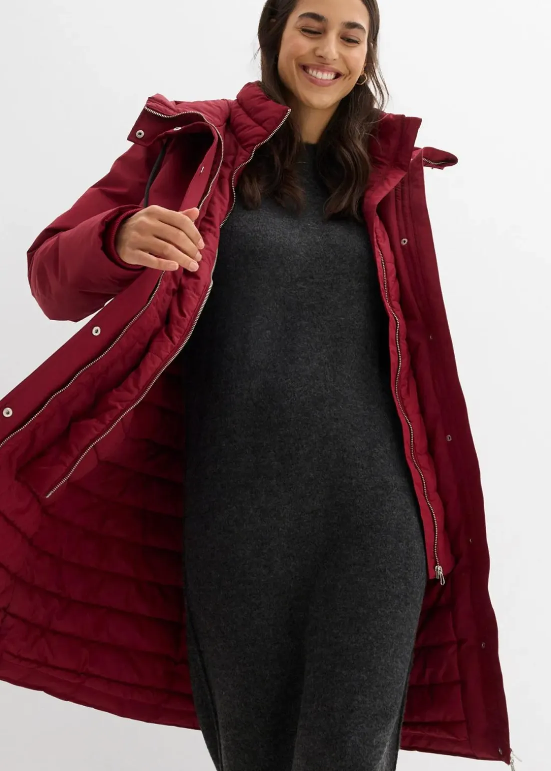 wasserabweisender Outdoor-Mantel, 2in1 Optik