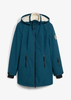 wasserdichte Funktions-Outdoor-Longjacke mit Teddyfleece