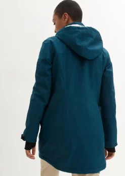 wasserdichte Funktions-Outdoor-Longjacke mit Teddyfleece