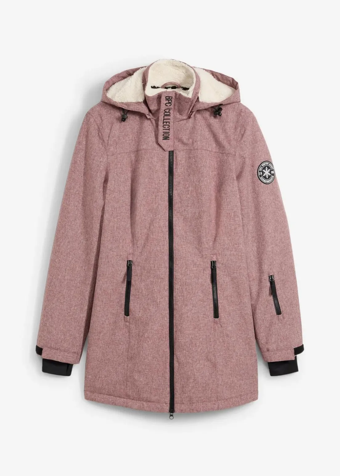 wasserdichte Funktions-Outdoor-Longjacke mit Teddyfleece