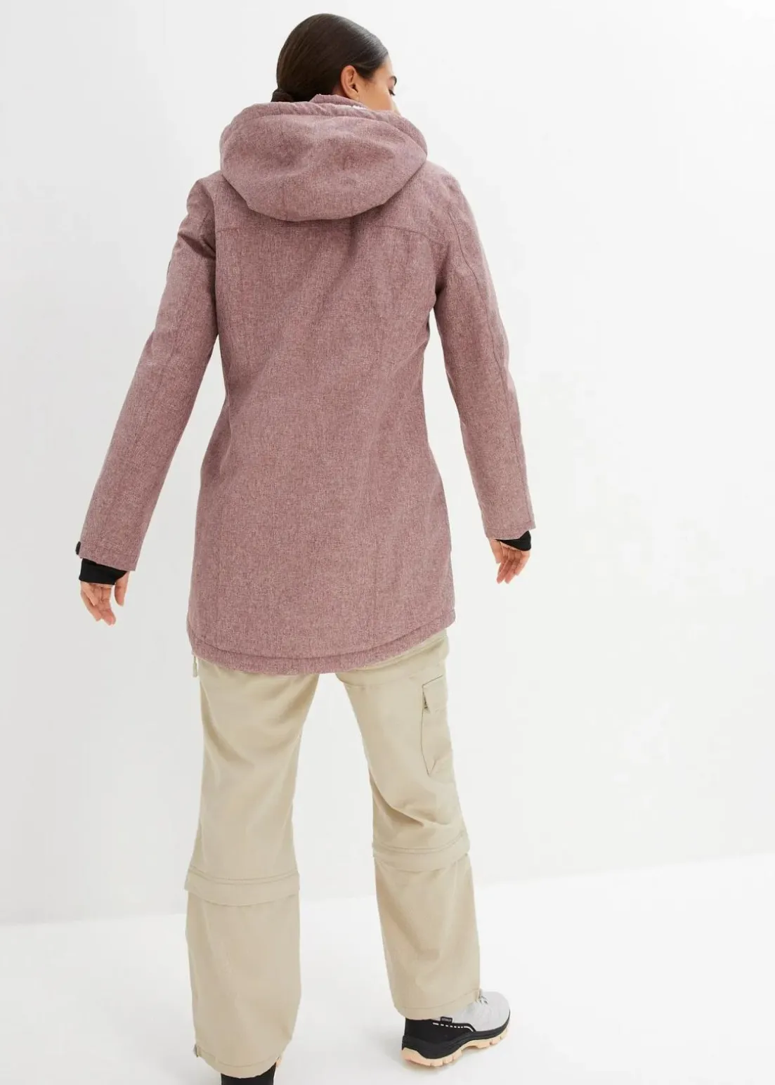 wasserdichte Funktions-Outdoor-Longjacke mit Teddyfleece