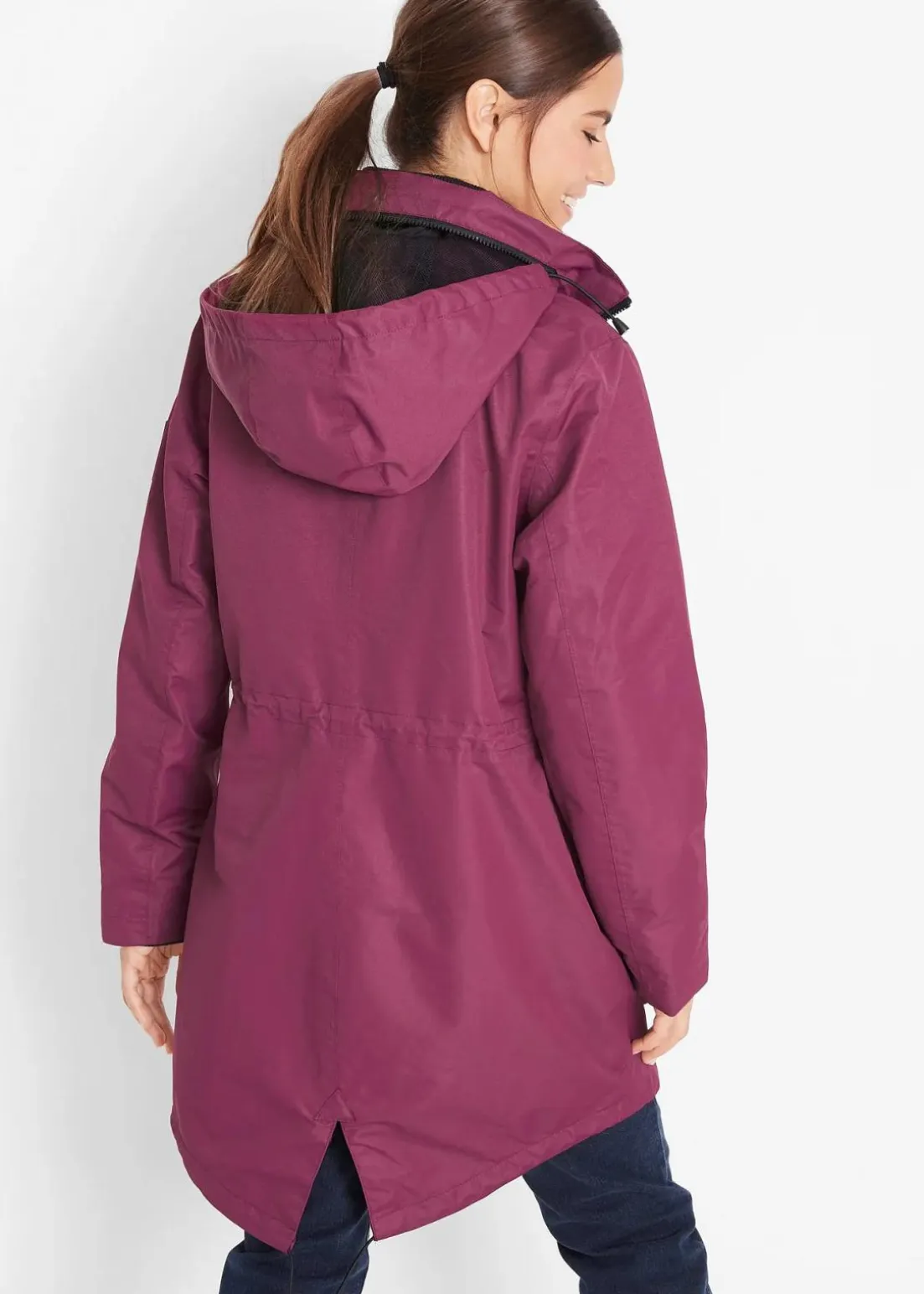 wasserdichter Funktions-Outdoor-Übergangsmantel mit Kapuze, 2 in 1-Optik