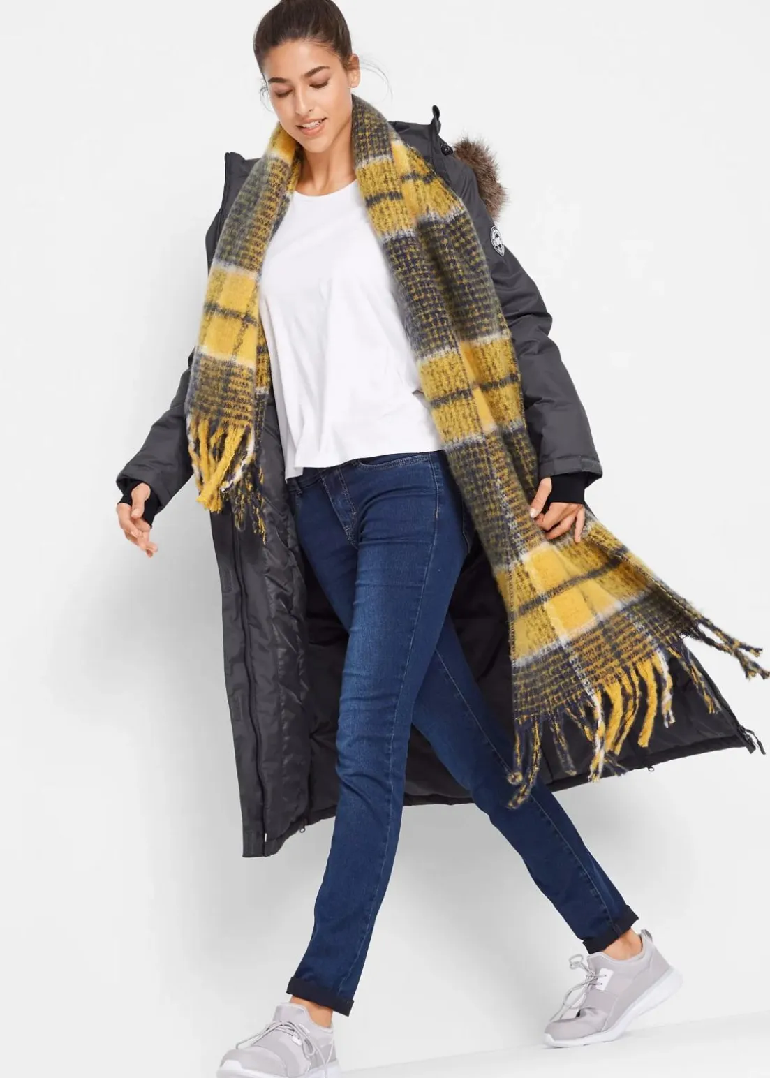 wasserdichter Outdoor-Mantel mit Fellimitat