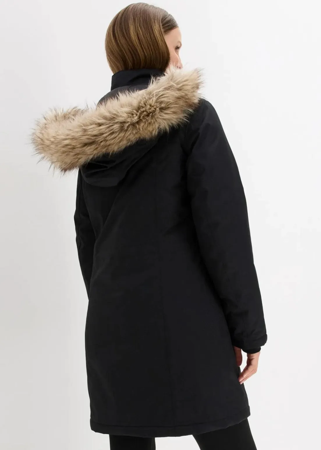 wasserdichter, warmer Funktions-Outdoor-Mantel mit Fellimitat