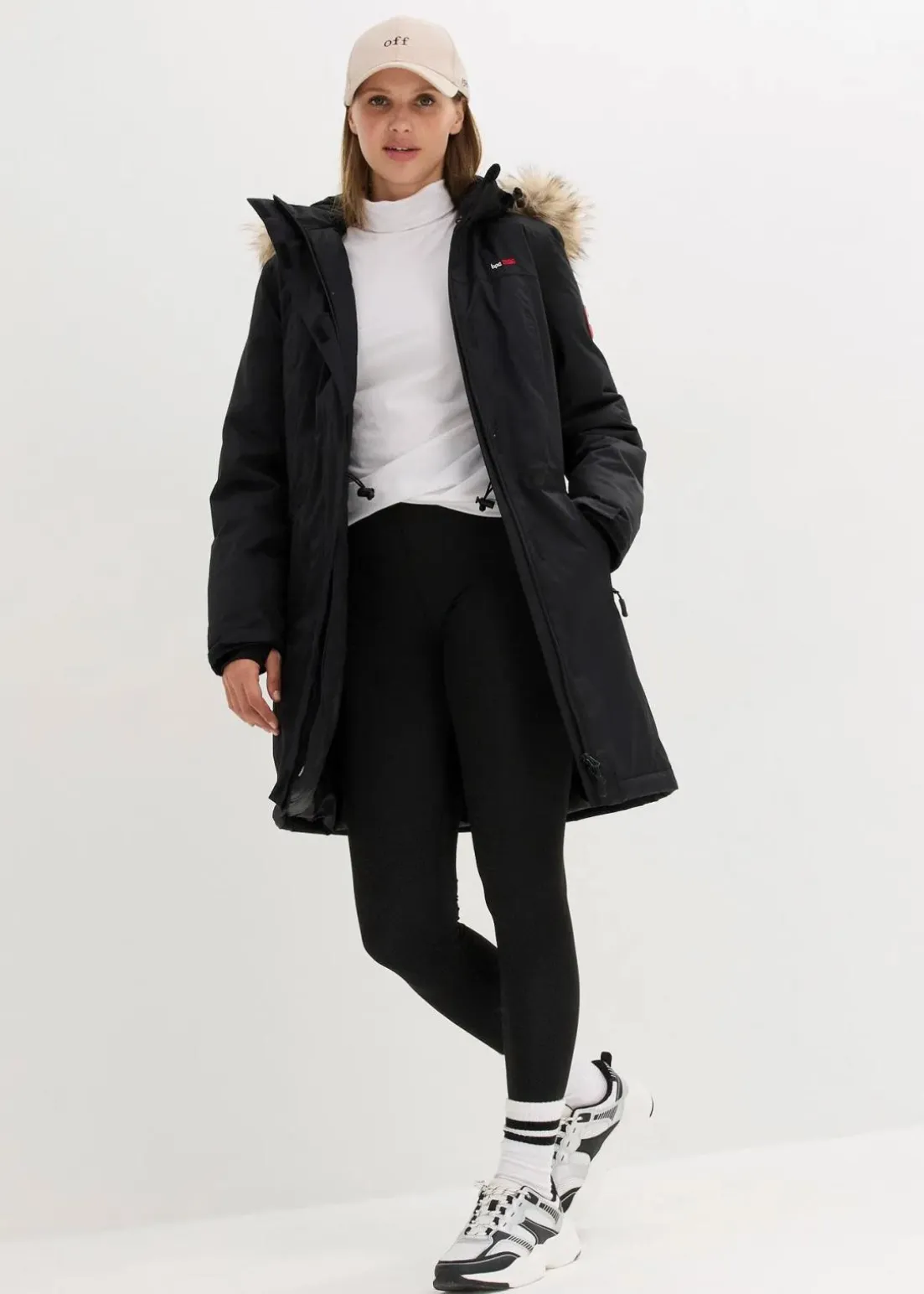 wasserdichter, warmer Funktions-Outdoor-Mantel mit Fellimitat