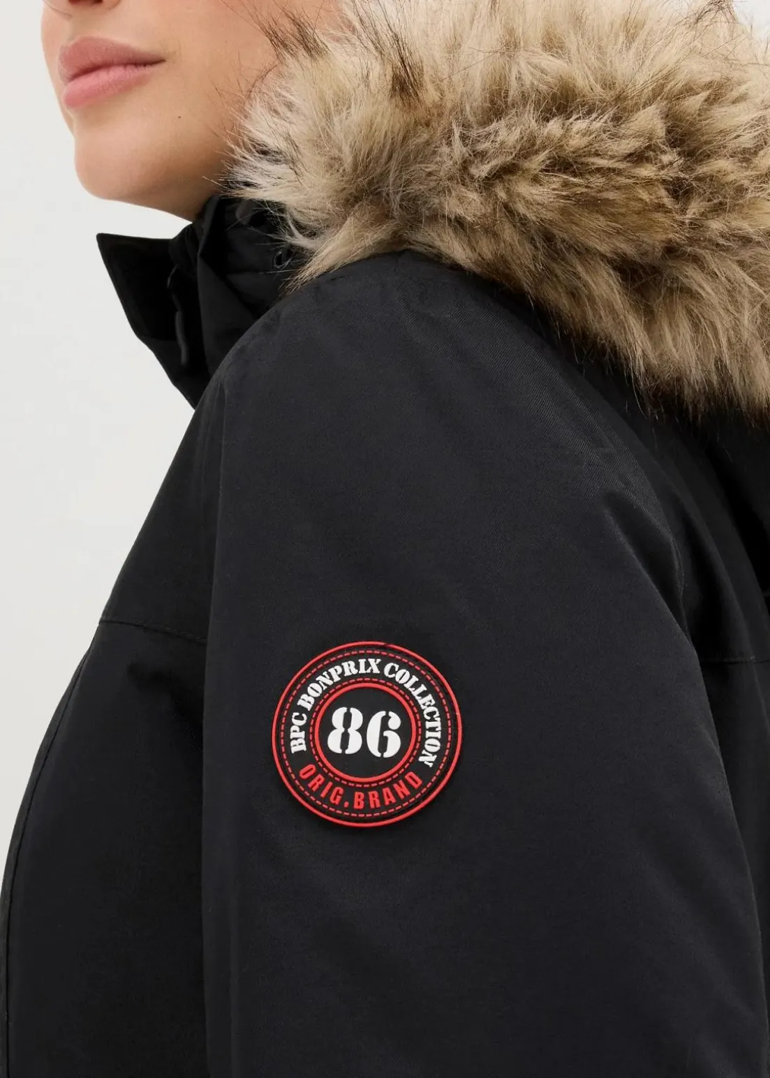 wasserdichter, warmer Funktions-Outdoor-Mantel mit Fellimitat