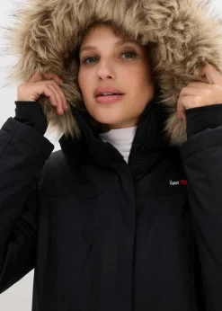 wasserdichter, warmer Funktions-Outdoor-Mantel mit Fellimitat