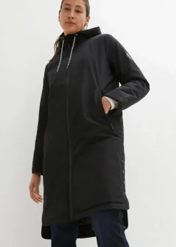 wasserdichter, wattierter Regenmantel in Midi-Länge