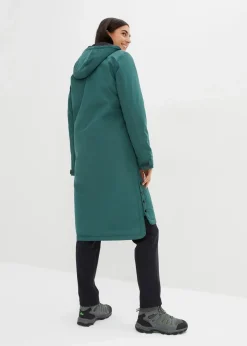 wasserdichter, wattierter Regenmantel in Midi-Länge