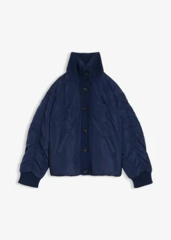 Wattierte Jacke mit Strickbündchen