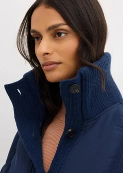 Wattierte Jacke mit Strickbündchen