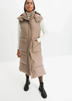 Wattierte Steppweste mit abnehmbarer Kapuze