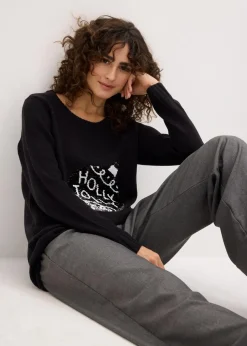 Weihnachtspullover mit Wendepailletten