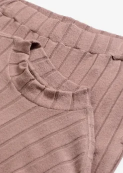 Weit geschnittener Loungewear Hausanzug aus weicher Rippe