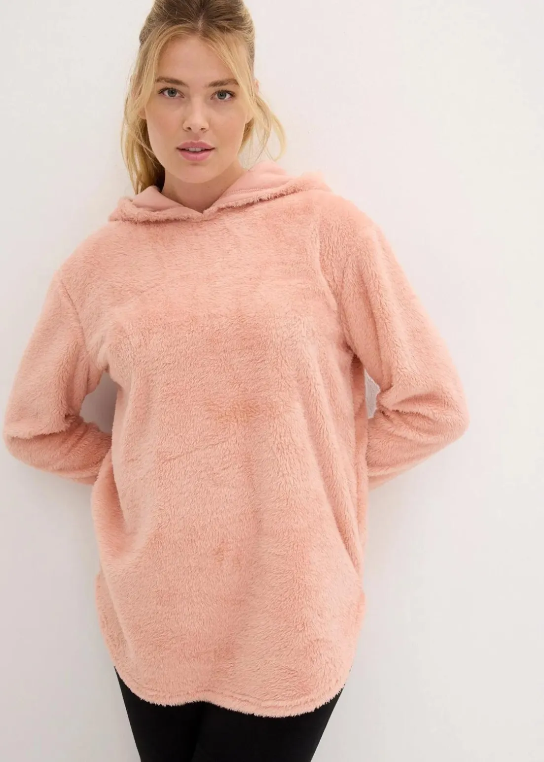 Weit geschnittener Loungewear Kuschel-Fleece Longpullover