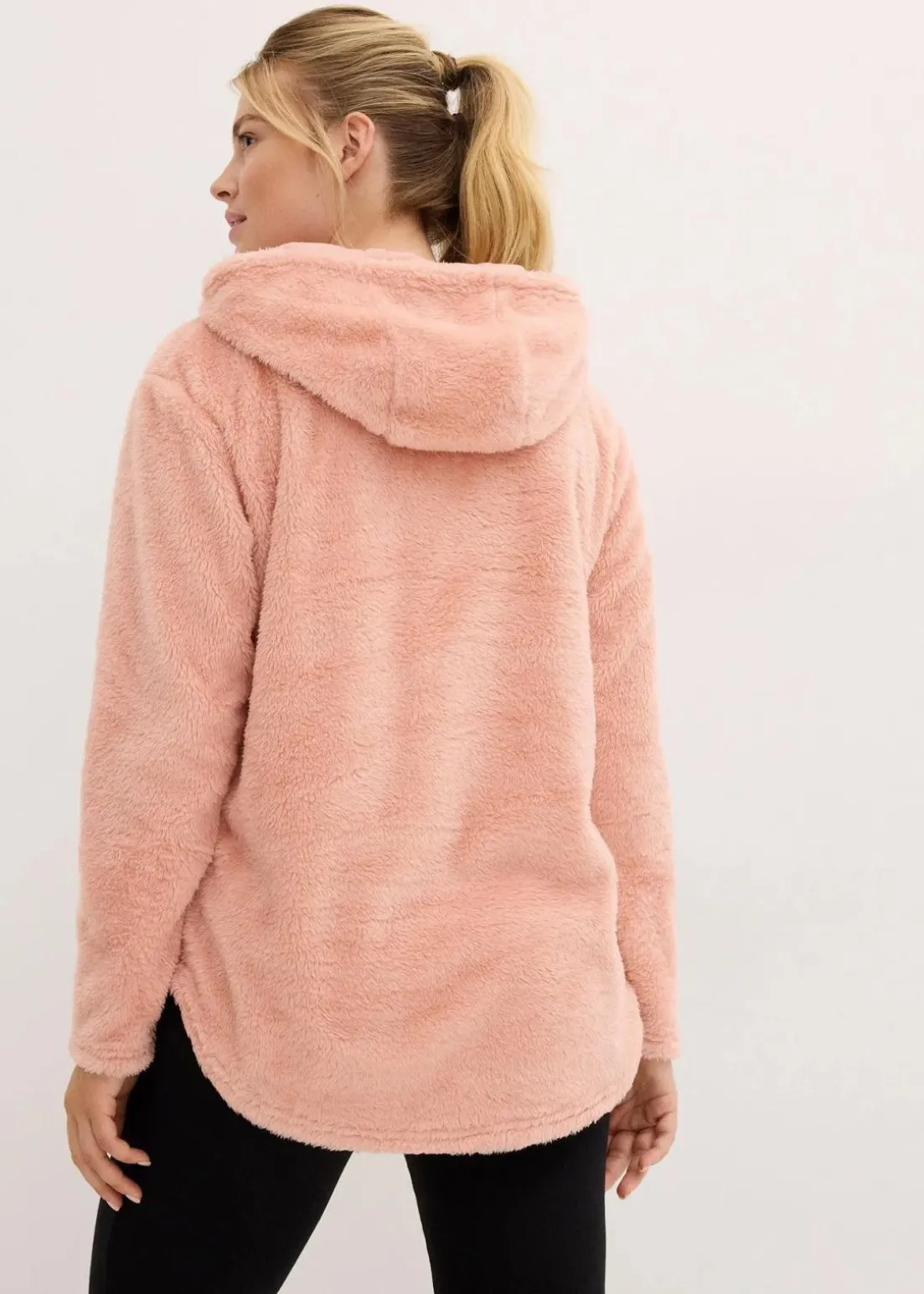 Weit geschnittener Loungewear Kuschel-Fleece Longpullover