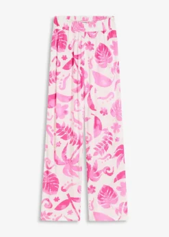 Weite Hose aus strukturierter Viskose