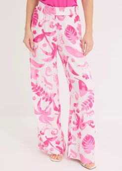 Weite Hose aus strukturierter Viskose