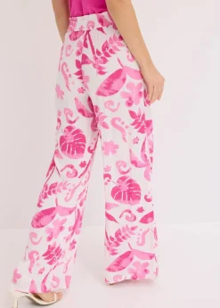 Weite Hose aus strukturierter Viskose